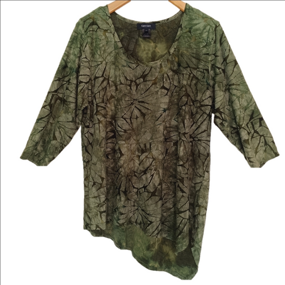 Karen Kane Tops - Karen Kane Top Women's Size 2X Green Leaf Pattern Style# 1L9249W‎ Long Blouse